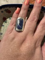 Anello argento con sodalite 💙 Taglia regolabile