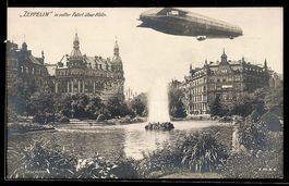 AK Köln, Zeppelin in voller Fahrt