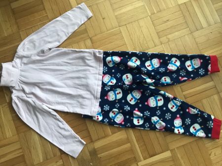 Kuschel-Hose Schneemann + Shirt Jacadi Gr.92/98 -Porto 3.40