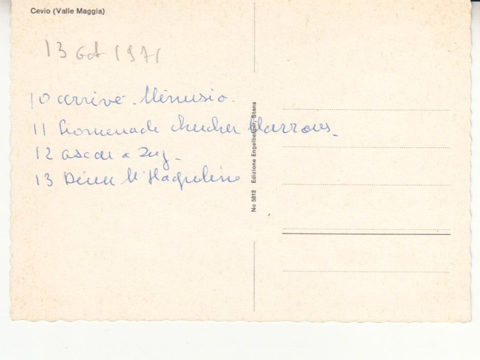Ansichtskarten: Cevio 1971 – Gebraucht aus Bürglen TG von StampGraf 1