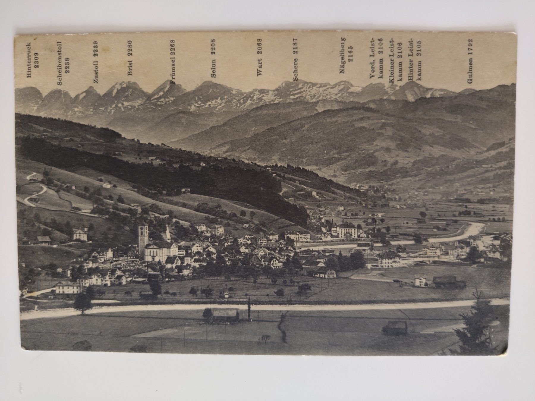 Cartoline postali: WATTWIL SG mit Churfirsten, dat. 1919 – Usato da Ohmstal venduto da Lebensfreude05