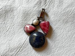 Pendentif en argent 925 avec pierres naturelles