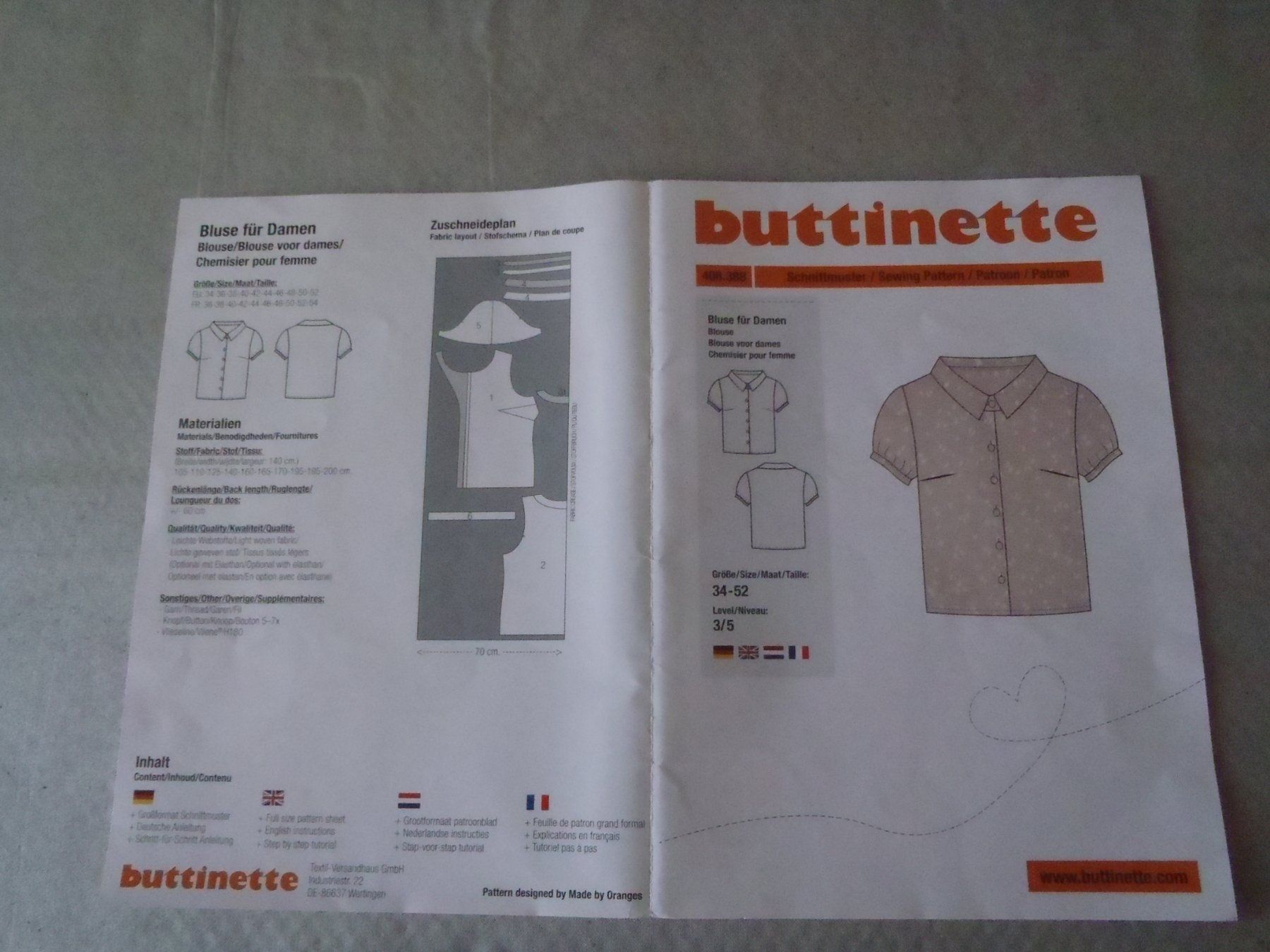 Schnittmuster: Bluse mit Kragen – Gebraucht aus Moosseedorf von Foxred 1
