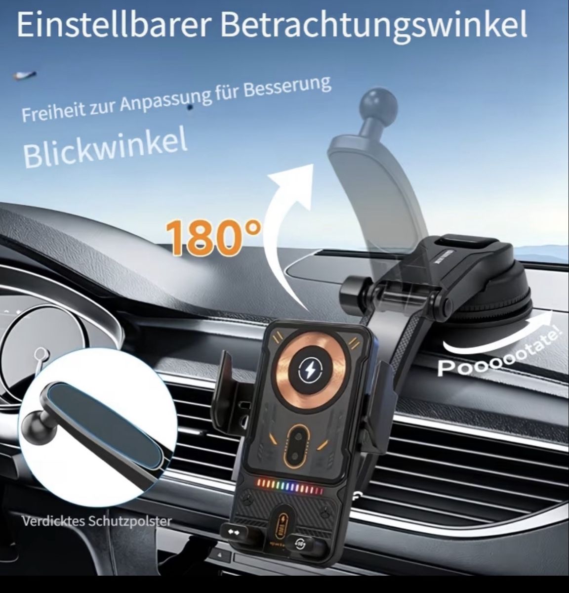Halterungen: Auto Handyhalterung Qi Ladefunktion neu – Neu und originalverpackt aus Kloten von digi-Galaxy 4