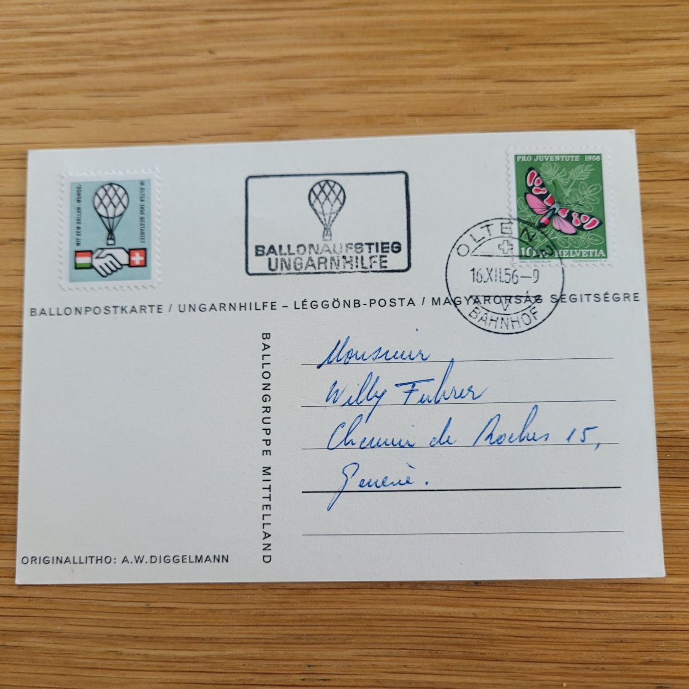 Tous les timbres: Ballon Flug Pro Juventute Olten 1956 – D'occasion à Biel/Bienne par Destockweb