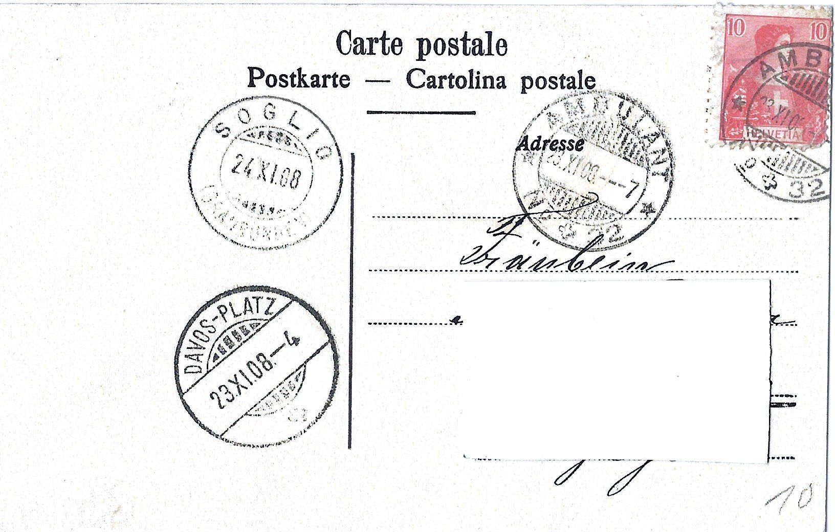 Cartoline postali: 3-Bilder-Karte Davos – Usato da Bütschwil venduto da Jackson1A 1