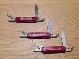 3 Alte Vintage WENGER Feldschlösschen Bier Sackmesser