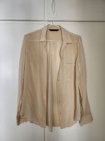 Zara Woman Blouse Beige Size S Sheer Long Sleeve