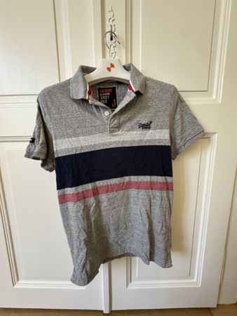 Superdry Polo Shirt grey striped