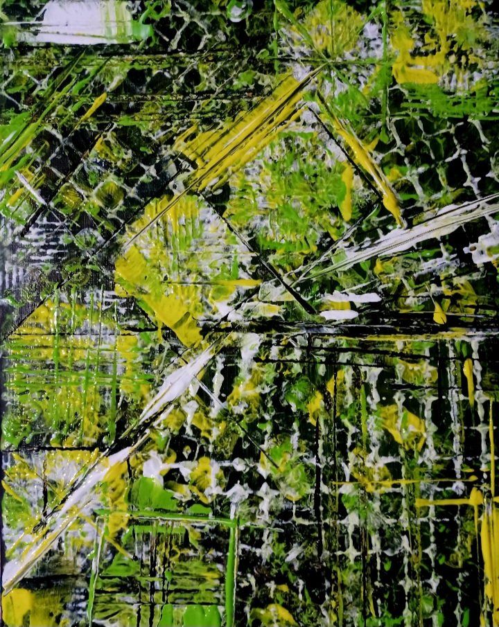Dipinti: Abstraktes Bild "GEOMETRIC DANDELIONS" 30x24cm – Nuovo e nell'imballaggio originale da Rovio venduto da POSITIFFARTandPLANTS
