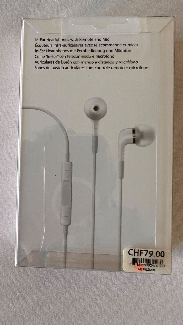 Apple Kopfhörer: Neue ungebrauchte APPLE In-Ear Headphones – Neu (gemäss Beschreibung) aus Adliswil von groenland01 2