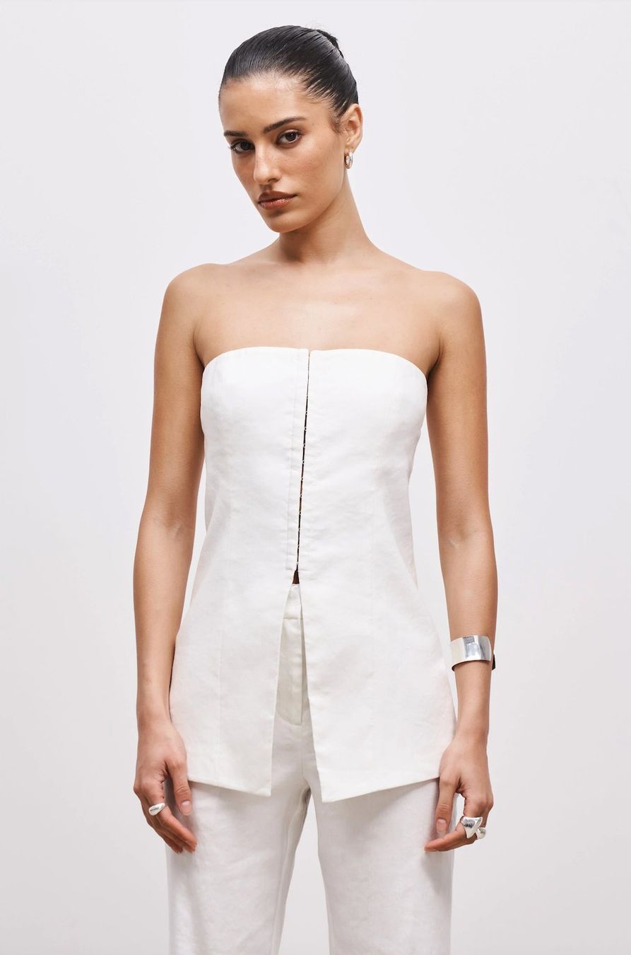 Tops: BOA Strapless Linen Bustier S – Neu (gemäss Beschreibung) aus Claro von sof_pkm8
