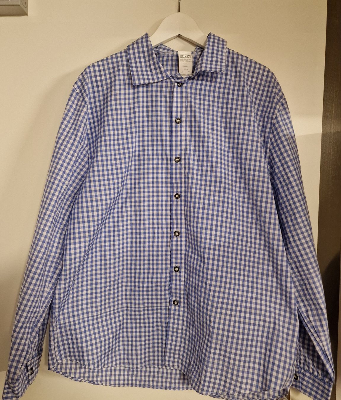 Costumi: Trachtenhemd blau Herren Grösse 50 – Nuovo e nell'imballaggio originale da Oberuzwil venduto da aseinkaufswelt