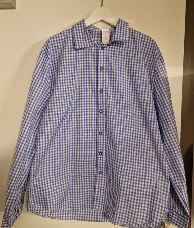 Trachtenhemd blau Herren Grösse 50