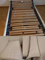 Hochwertiges Flou Bett (mit elektro Lattenrost, Matratze)