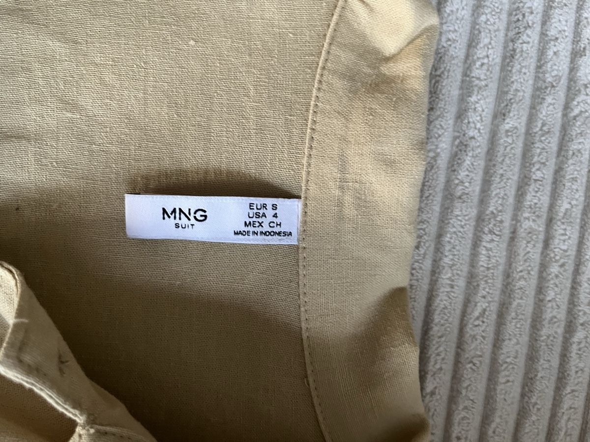 Mango Camicette: Mango Leinen Bluse Beige Gr. S - Sommerlich & leicht! – Nuovo (secondo la descrizione) da Abtwil SG venduto da and_8tpy 1