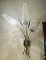 Wandleuchten 3-flammig Glas klar strukturiert Messinggestell