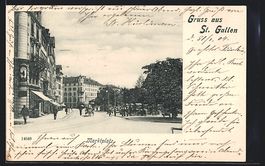 St. Gallen, Marktplatz mit Pferdewagen