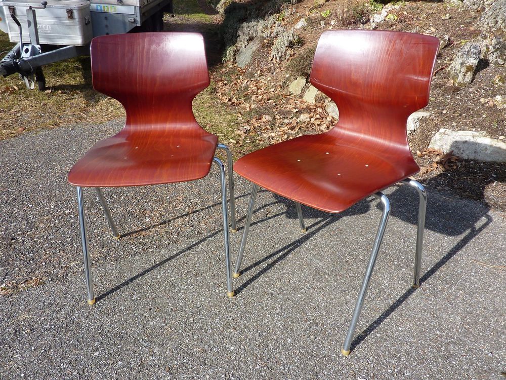 2 Stühle Stapelstühle Holzstühle stapelbar FLÖTOTTO PAGWOOD 1