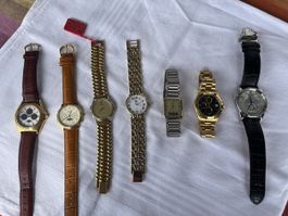 Lot de 7 montres divers marques en bonne état 