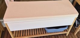 Sitzbank mit Stauraum weiss Holz guter Zustand