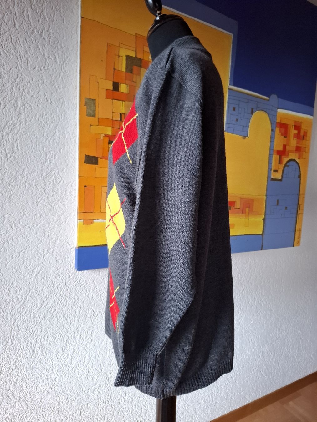Maglioni & Felpe: Schoeller Strickpullover Gr. 42 Grau farbige Rauten nr 60 – Usato da Vinelz venduto da sonnenmond77 2