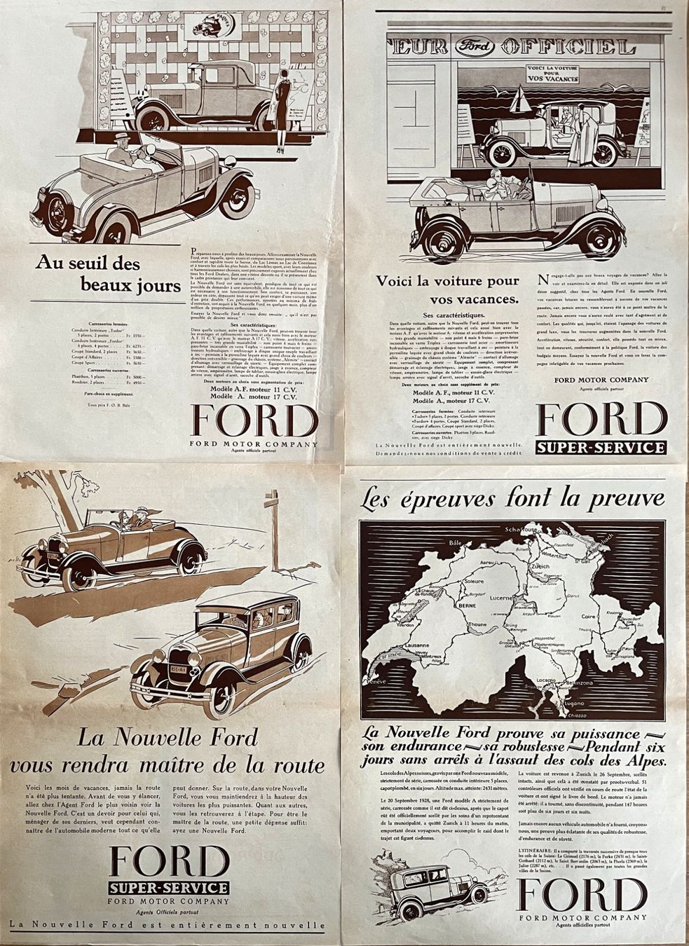 Foto & Immagini: Ford - 4 Alte Werbungen / Anciennes publicités 1929/33 – Usato da Savagnier venduto da Ne2065 1