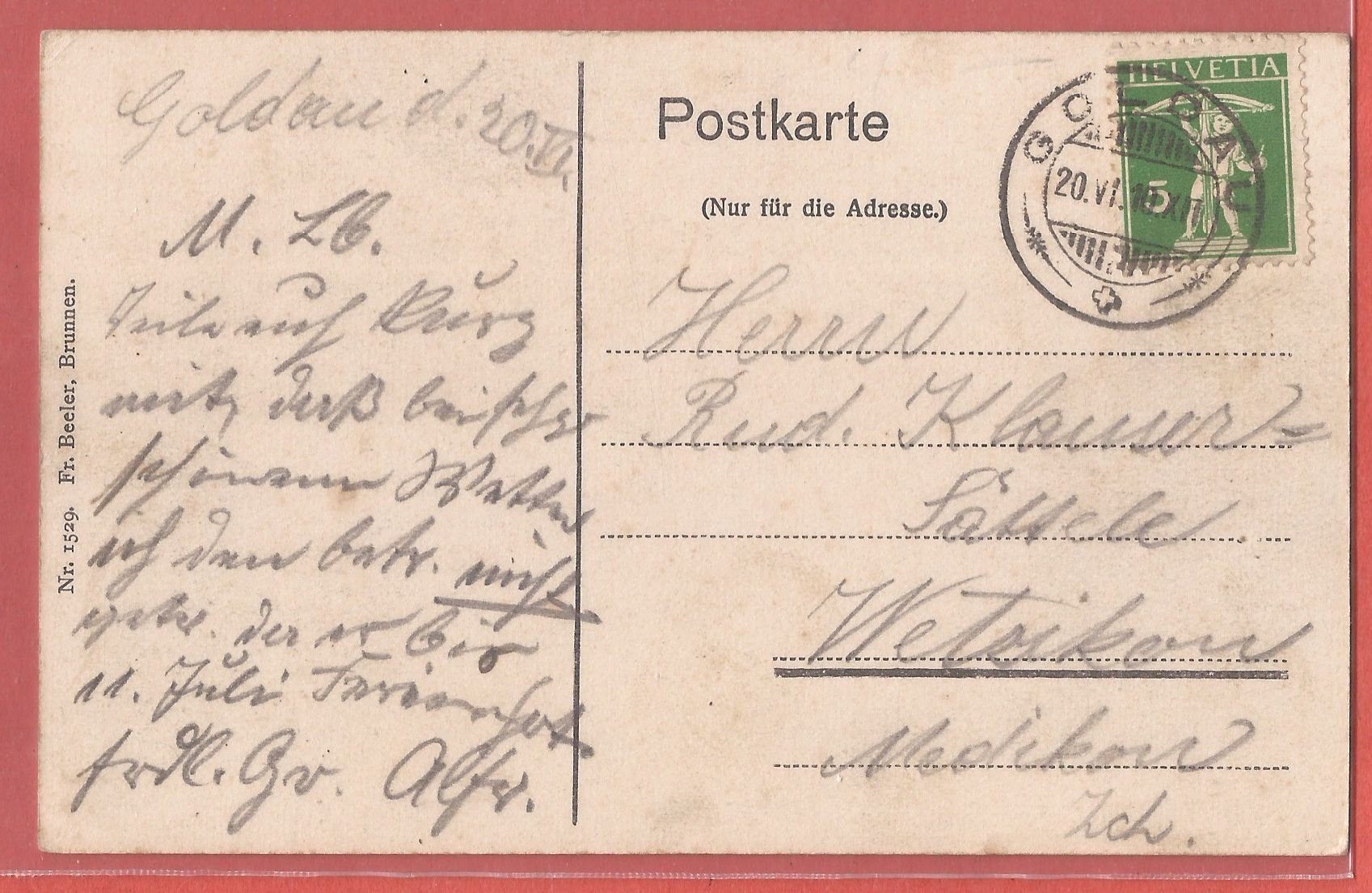 Cartes postales: Ober-Arth mit Zugersee - 1910 – D'occasion à Fislisbach par Porano 1