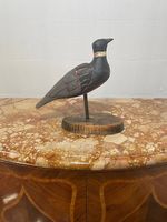 Lockvogel aus Holz, schwarz/grau mit weissem Halsband