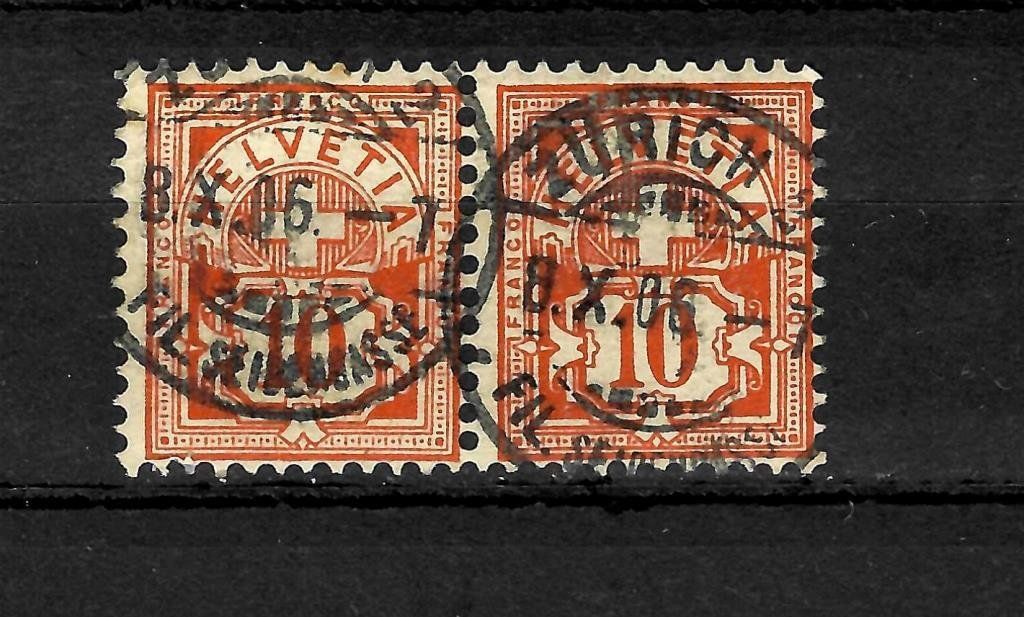 Tutti i francobolli: 1906 Schweiz 2x10C Stempel Zürich – Usato da Sorengo venduto da eme_wk9w