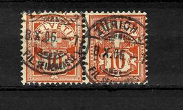 1906 Schweiz 2x10C Stempel Zürich