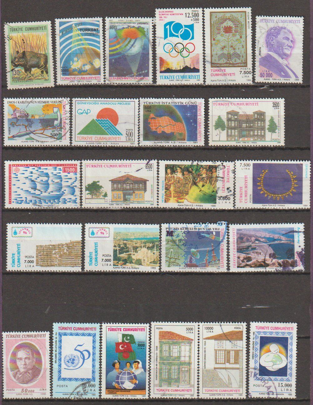 Tous les timbres: Turquie, divers thèmes, bonne qualité – D'occasion à Crans-Montana par kira56