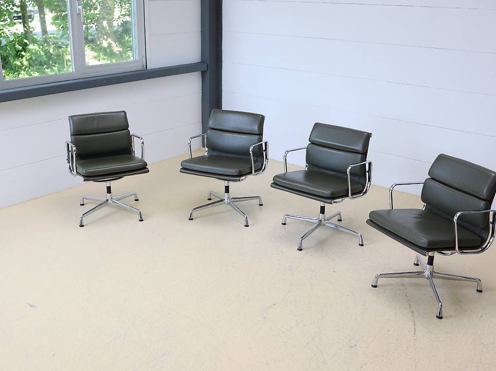 Eames Sedie: Vitra Eames EA 208 Softpad Bürostühle | Olive Leder – Usato da Meinisberg venduto da atelier_TILIJA 6