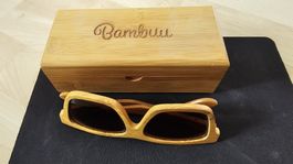 Bambuu Sonnenbrille aus Bambus mit Etui Grösse 57□15-145