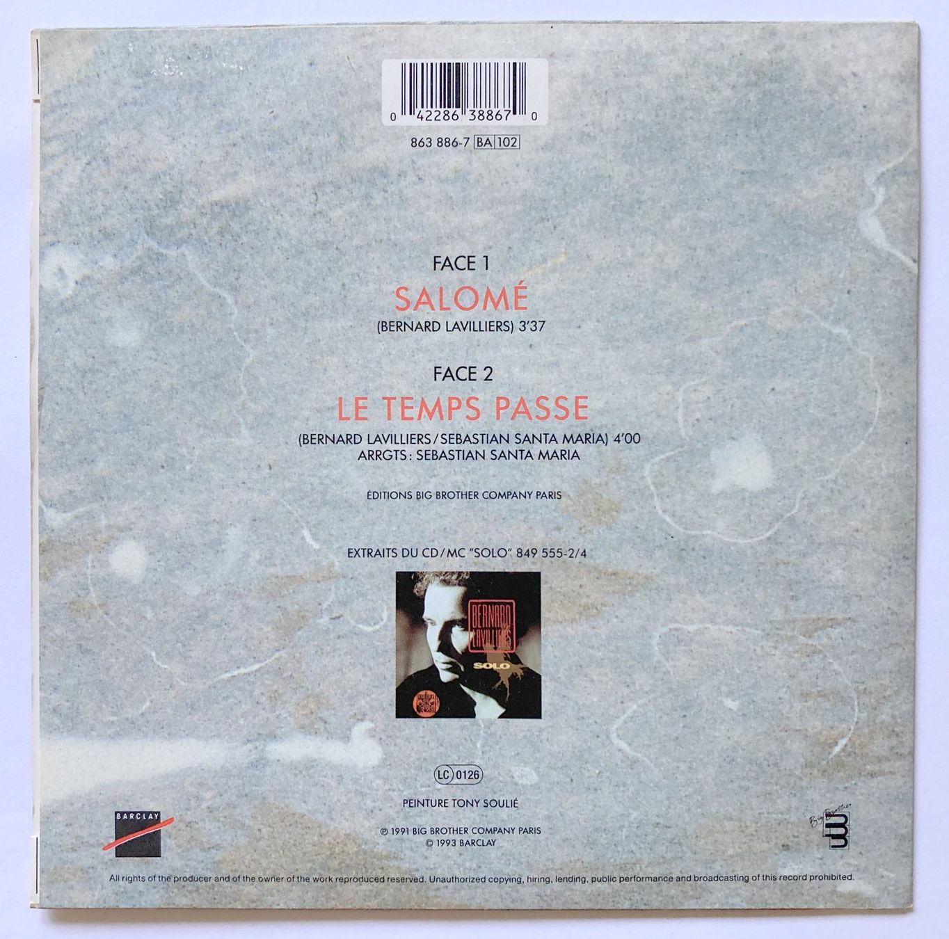 Dischi in vinile: BERNARD LAVILLIERS - SALOME – Usato da Bottens venduto da hotter-than-hell 1