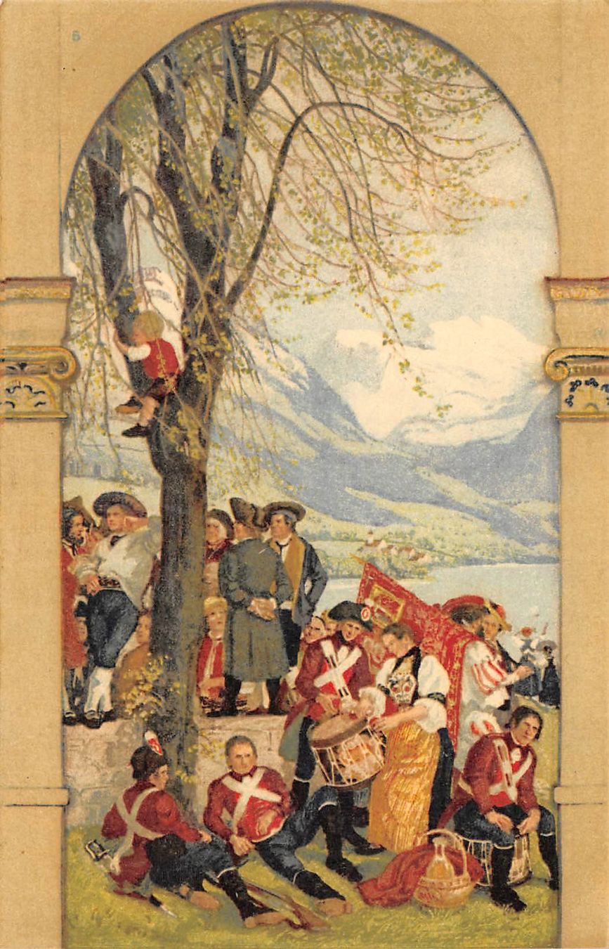 Tutti i francobolli: Bundesfeierkarte 1918, Landsgemeinde Nr. 5 – Usato da Ottikon b.Kemptth. venduto da Neptun1974