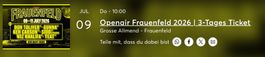 Openair Frauenfeld 1x 3-Tagespass