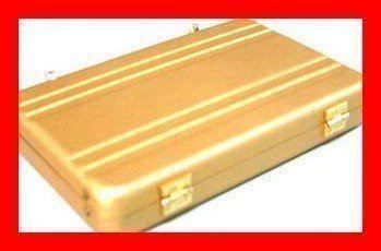 Mini Aktenkoffer für Visitenkarten GOLD Suitcase Büro Office