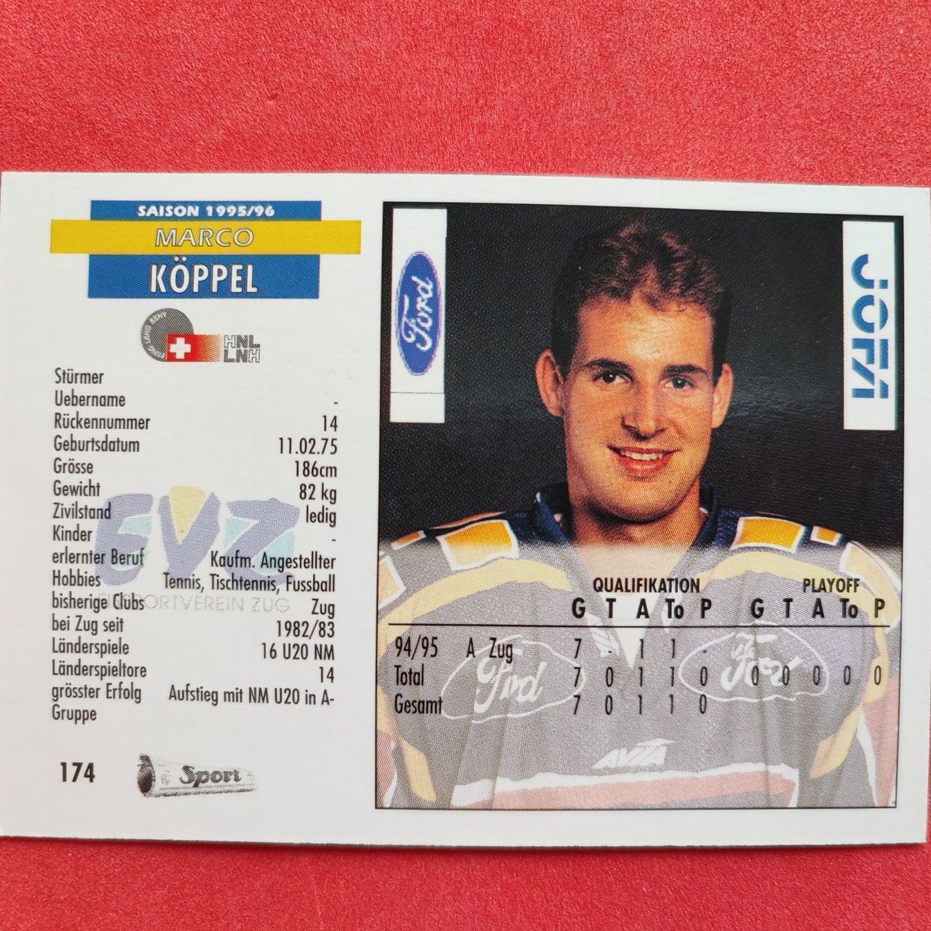 Carte collezionabili: Marco Köppel - EV ZUG - 1995/96 – Usato da Dübendorf venduto da kb86_MOVIE 1
