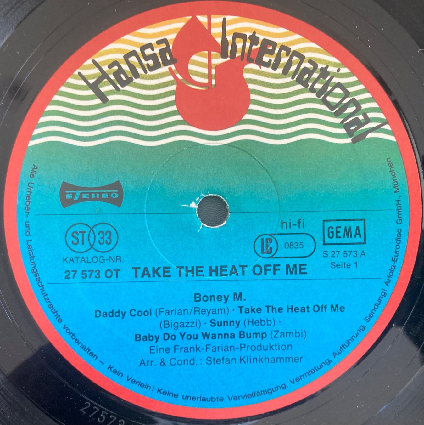 Schallplatten: BONEY M - TAKE THE HEAT OFF ME – Gebraucht aus Poliez-Pittet von Newtown-Records 2