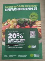 HelloFresh: 20% Rabatt auf deine erste Kochbox sichern!