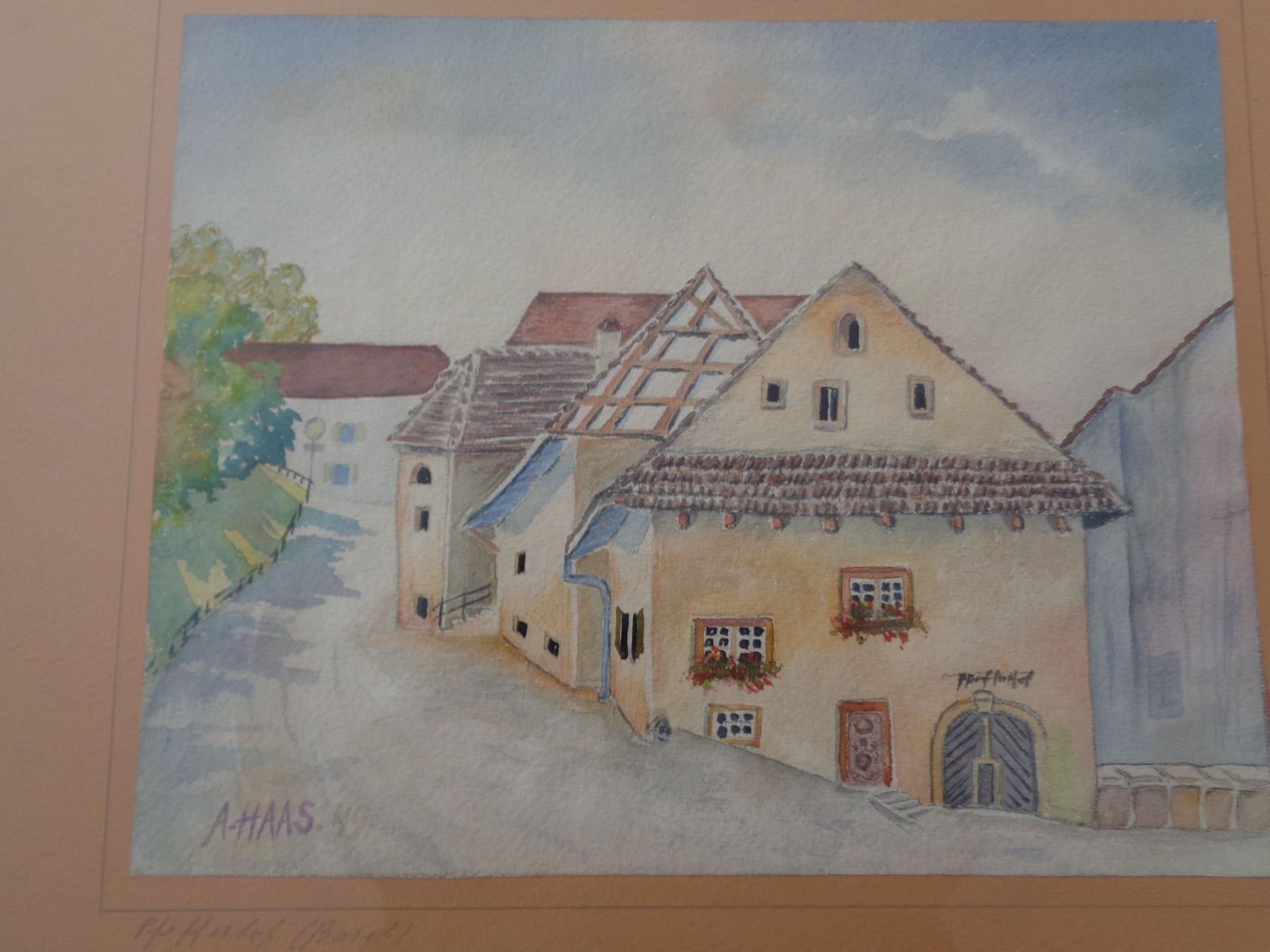 Gemälde: Aquarell Pfefferhof Basel - A. Haas – Gebraucht aus Chur von omonia 1