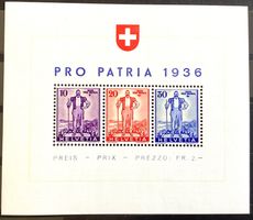 1936 - Pro Patria Block W8 postfrisch ** - SBK 140.-