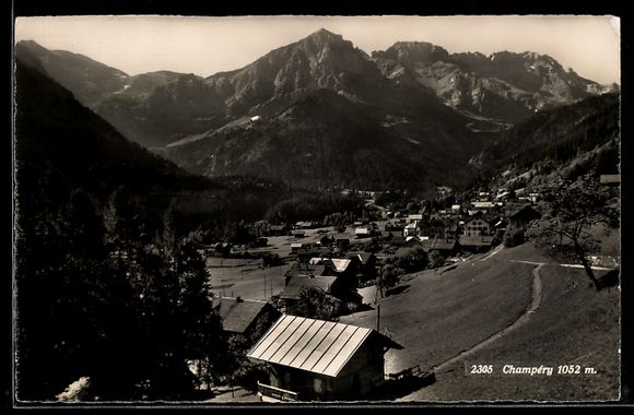 Cartes postales: AK Champéry, Ort und Bergpanorama – D'occasion à Berlin par bartko-reher