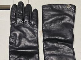 Lederhandschuhe schwarz lang Damen guter Zustand