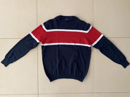 Herren Pullover gestreift blau rot weiss guter Zustand