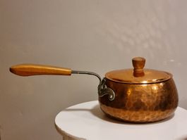 Stöckli Netstal Kupfer kasserolle mit Deckel Swiss Made
