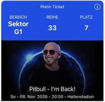2x Pitbull Zürich Sektor G1 Reihe 33 Sitzplatz 7/8