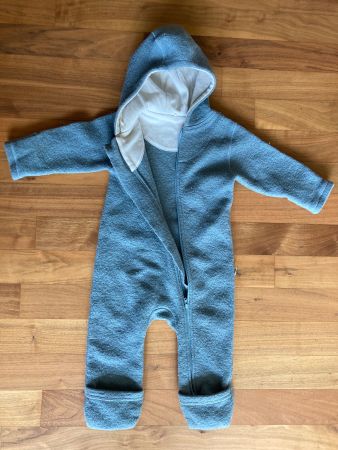 Wollwalk Overall von emma & noah blau Grösse 74/80 gebraucht