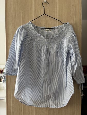 Bluse Grösse S blau-weiss gestreift Schulterfrei H&M